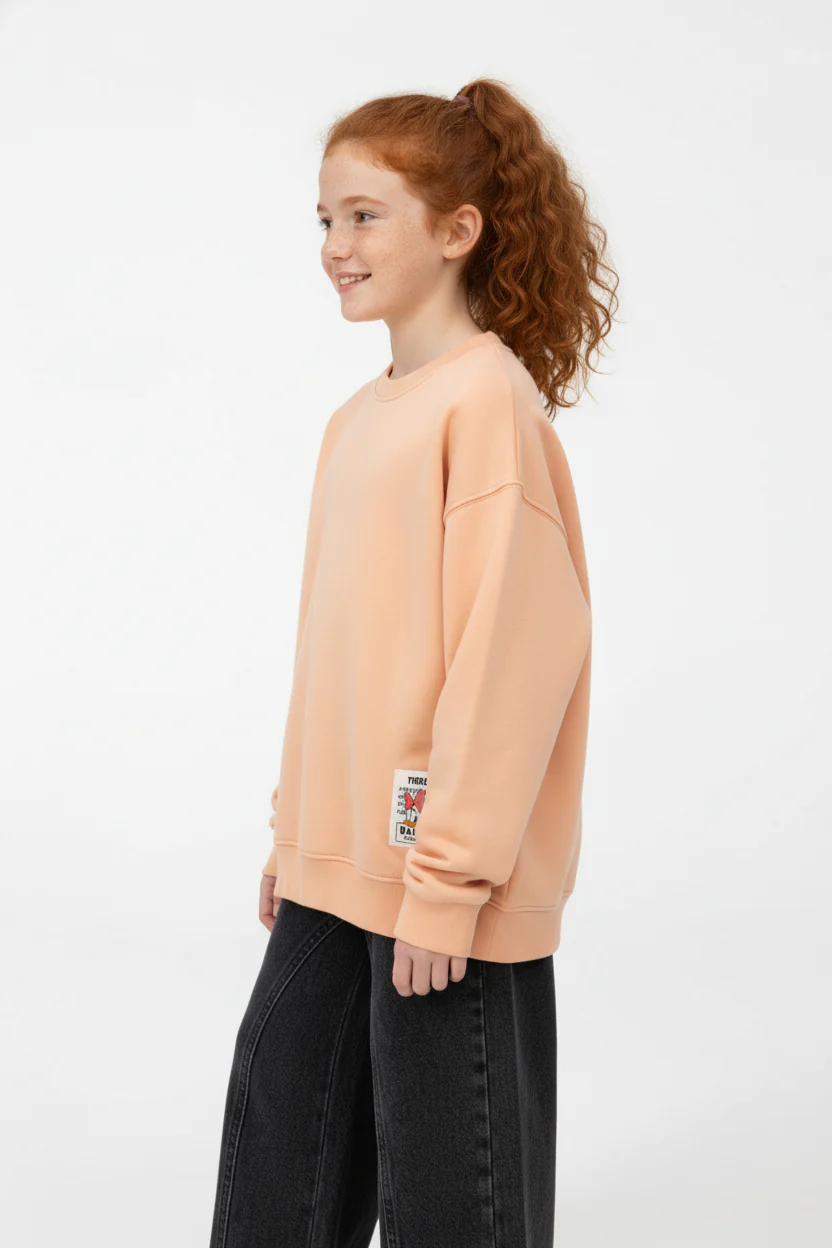 Girl’s Slim Fit Melton Round Neck Daily Wear Sweatshirt - Image 11
