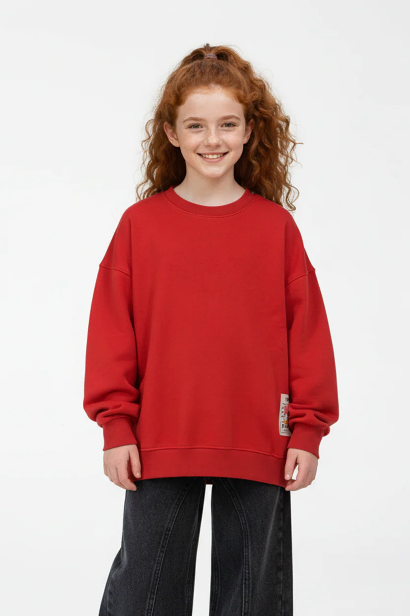 Girl’s Slim Fit Melton Round Neck Daily Wear Sweatshirt - Image 5
