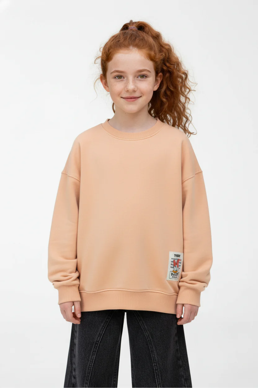 Girl’s Slim Fit Melton Round Neck Daily Wear Sweatshirt - Image 9
