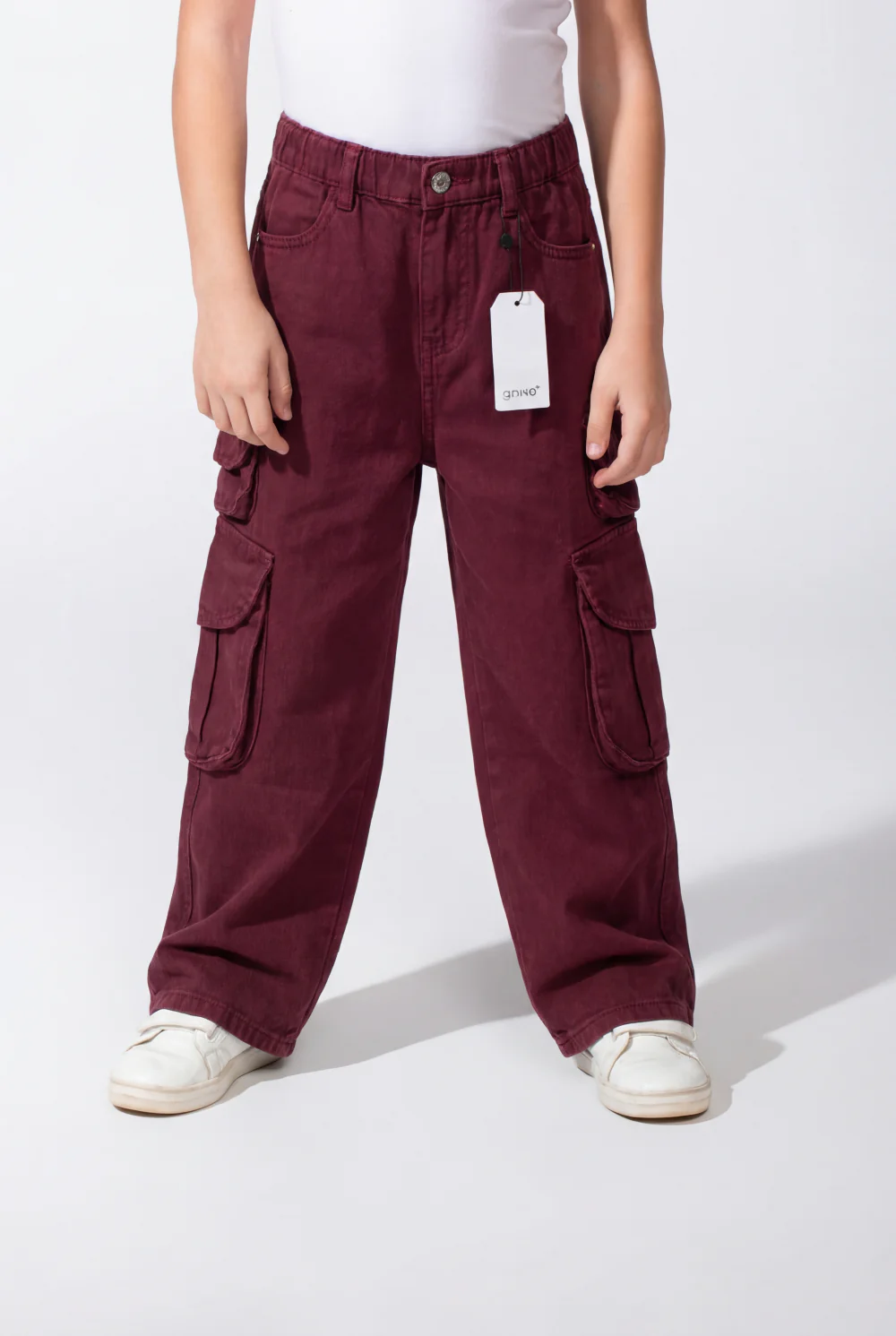 Girl’s Slouchy Cargo Gabardine Unique Pants - Image 12