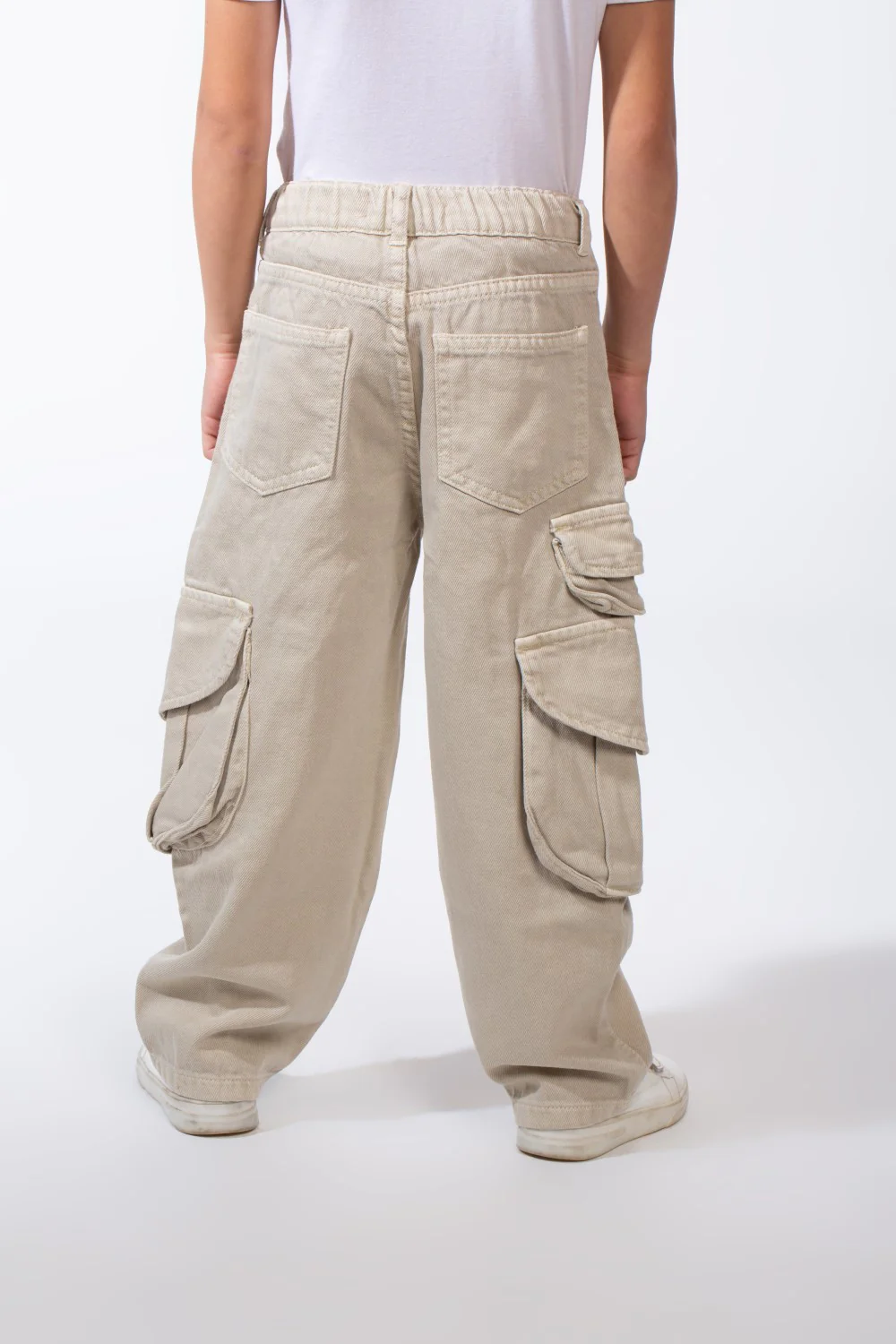 Girl’s Slouchy Cargo Gabardine Unique Pants - Image 2
