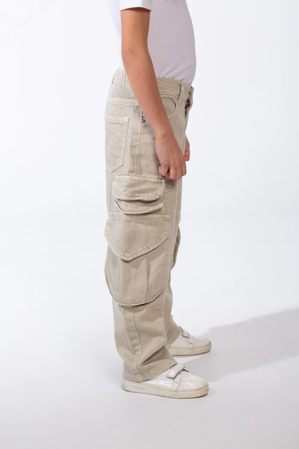 Girl’s Slouchy Cargo Gabardine Unique Pants - Image 3
