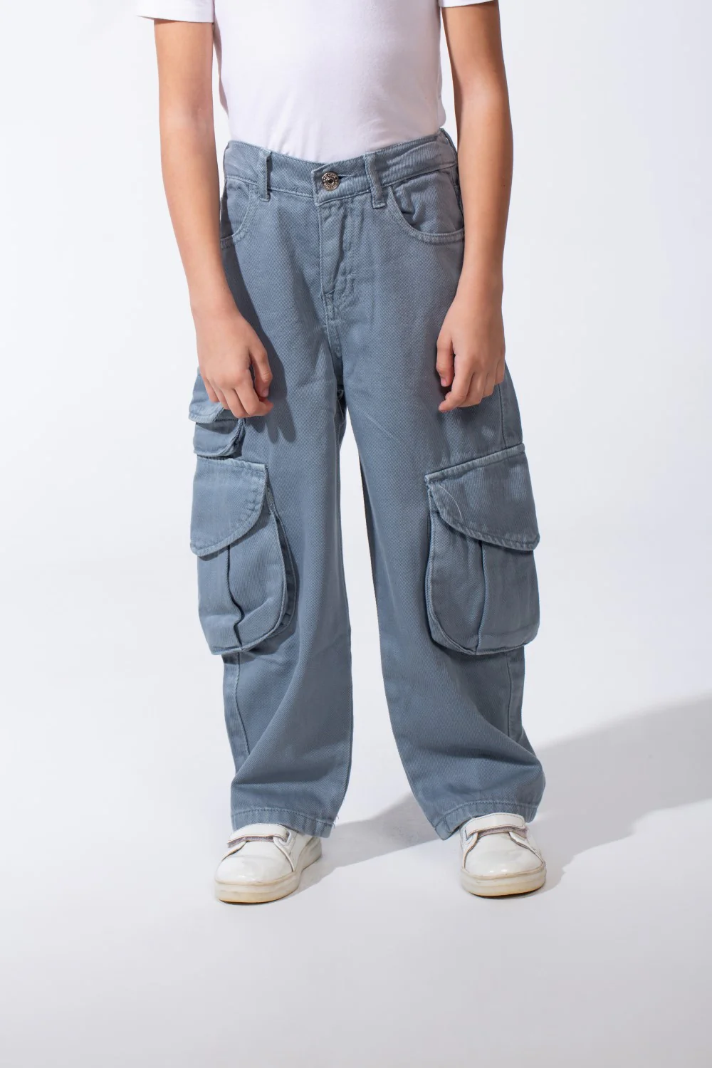 Girl’s Slouchy Cargo Gabardine Unique Pants - Image 5