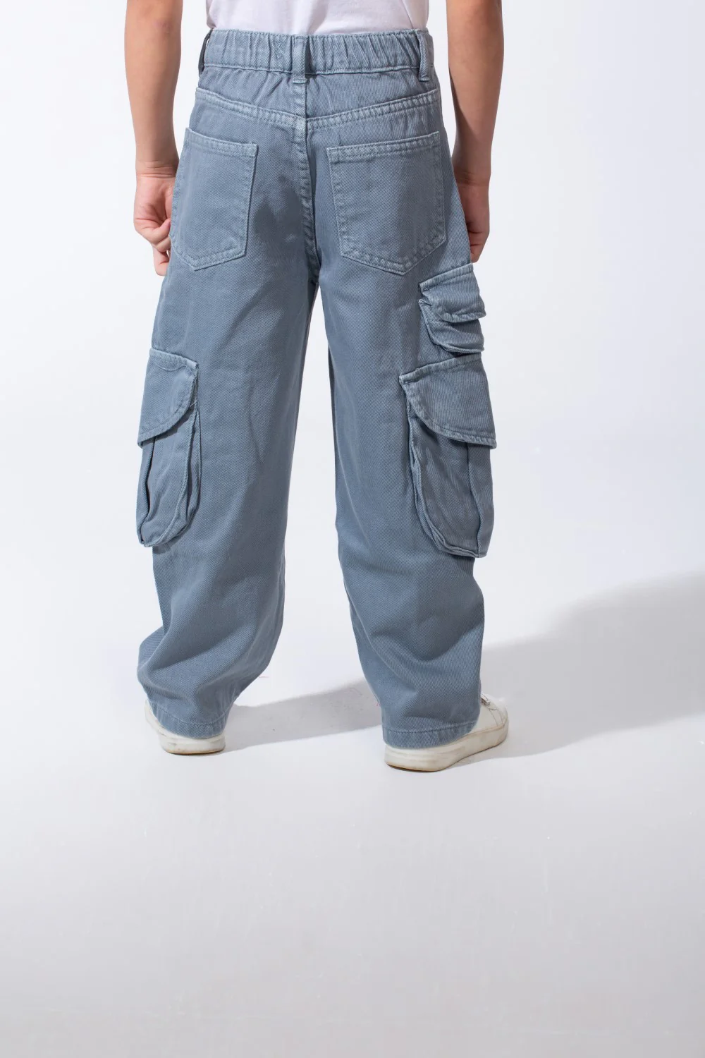 Girl’s Slouchy Cargo Gabardine Unique Pants - Image 6