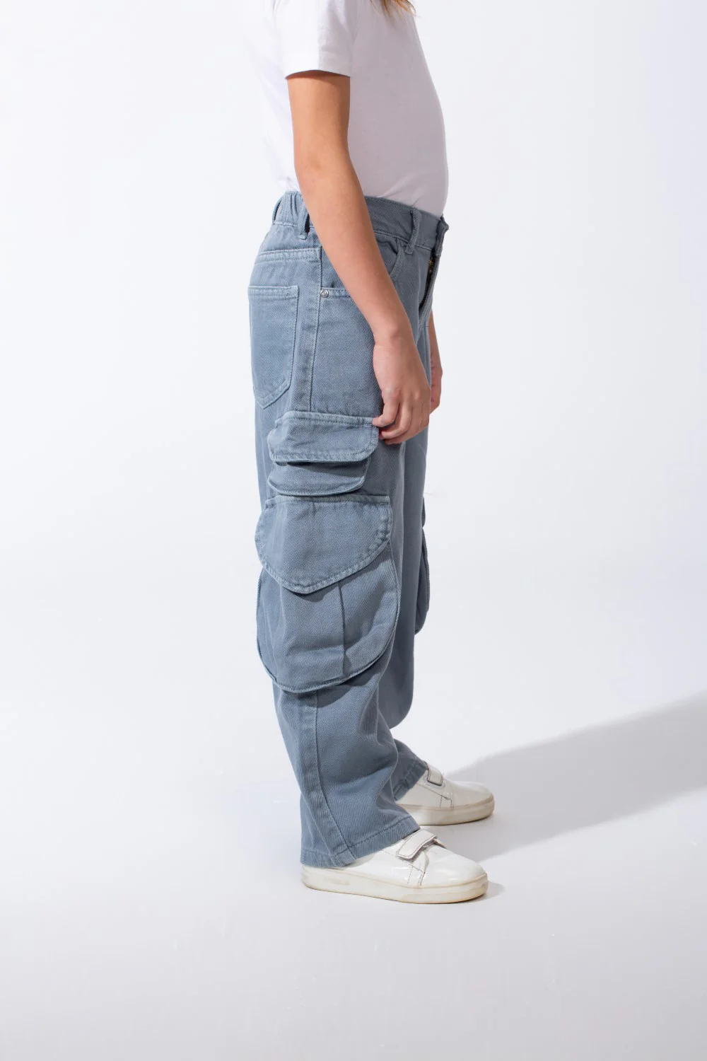 Girl’s Slouchy Cargo Gabardine Unique Pants - Image 7
