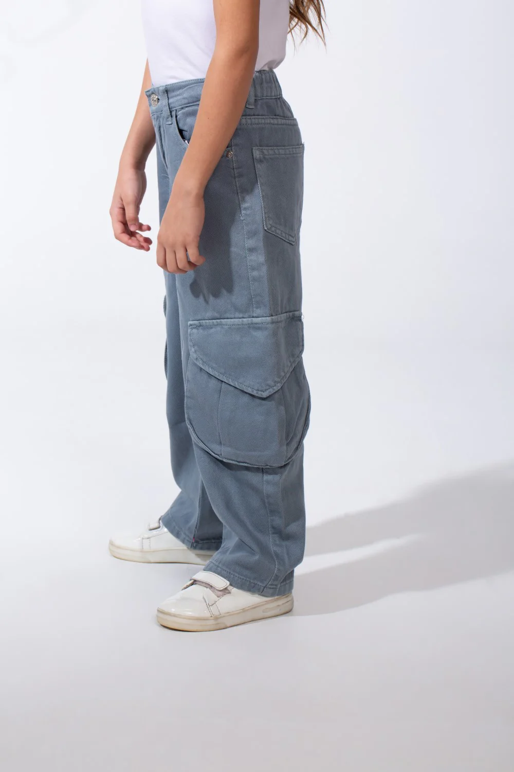 Girl’s Slouchy Cargo Gabardine Unique Pants - Image 8