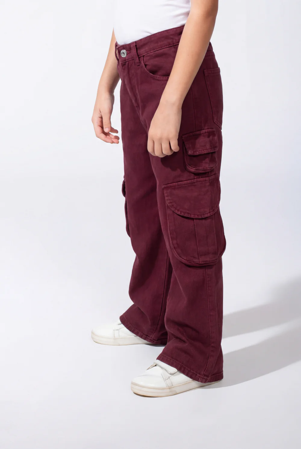 Girl’s Slouchy Cargo Gabardine Unique Pants - Image 9