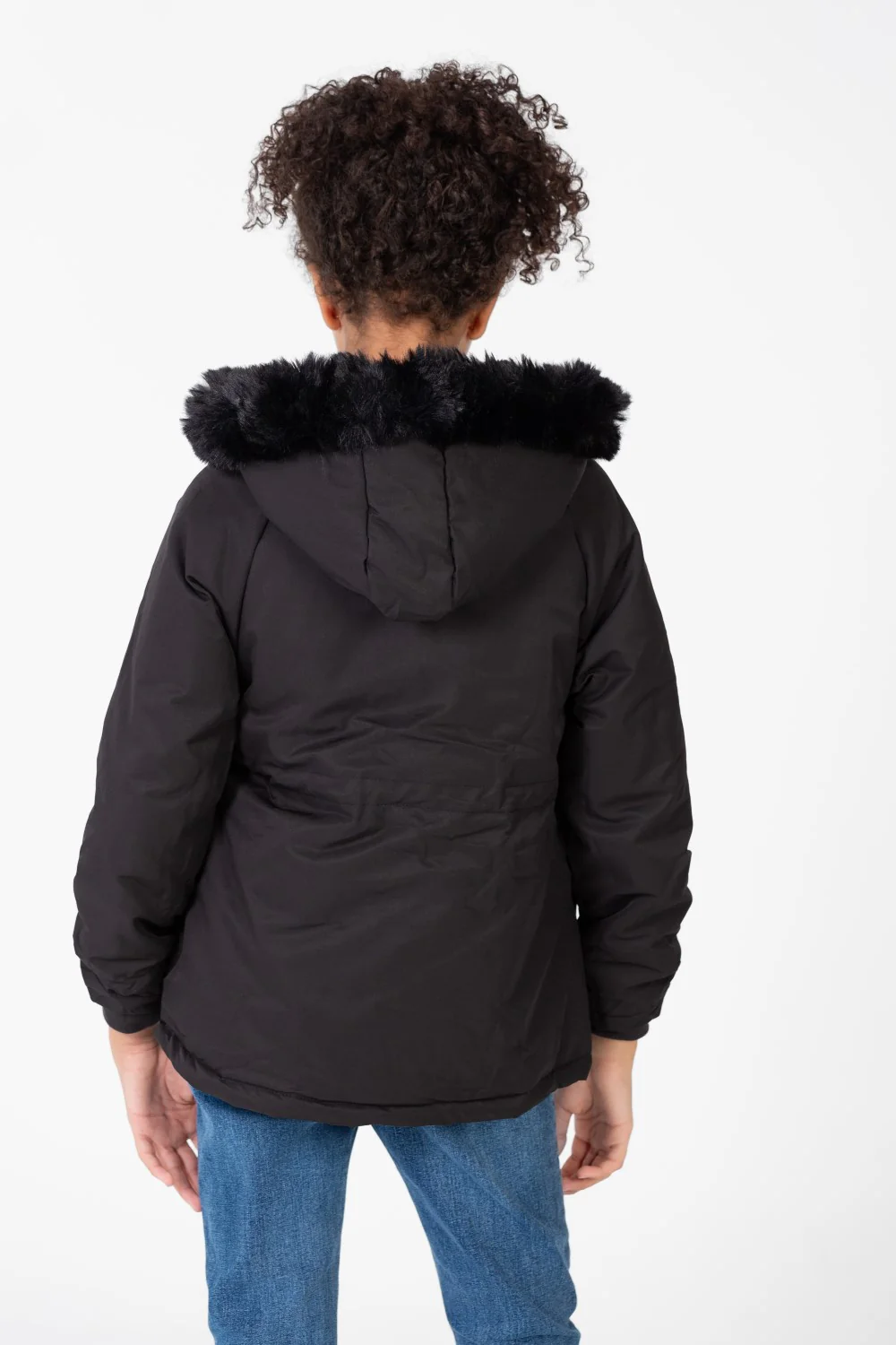 Girl’s Tomato Store Warm Faux Fur Hood Large Front Pockets Zip-Up Closure Waterproof Jacket - Image 2