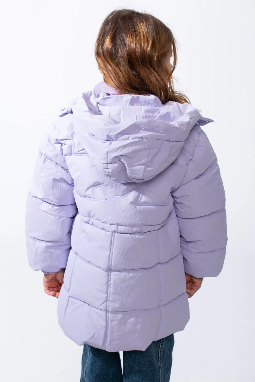 Girl’s Waterproof Hooded Puffer Jacket With Quilted Padding And Adjustable Waist - Image 10