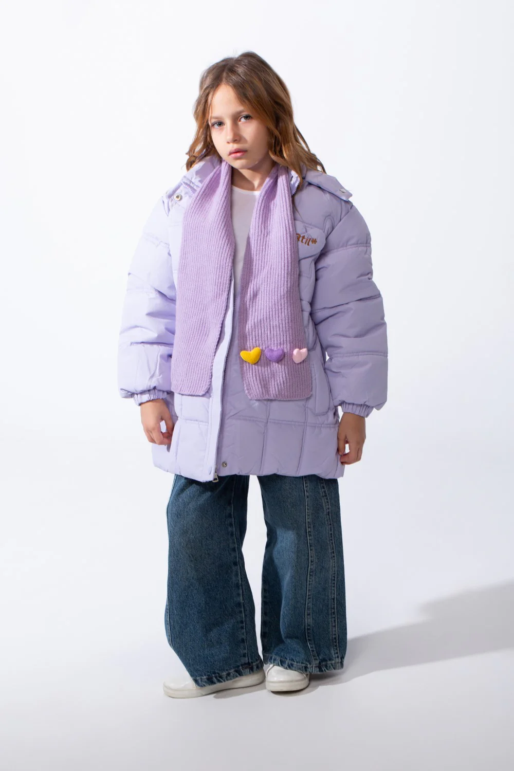 Girl’s Waterproof Hooded Puffer Jacket With Quilted Padding And Adjustable Waist - Image 12