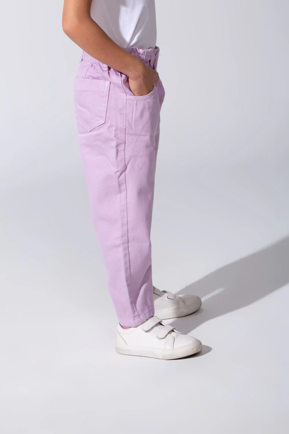 Girl's Boyfriend Gabardine Trousers Pants With Pockets And A Modern Design - Image 7