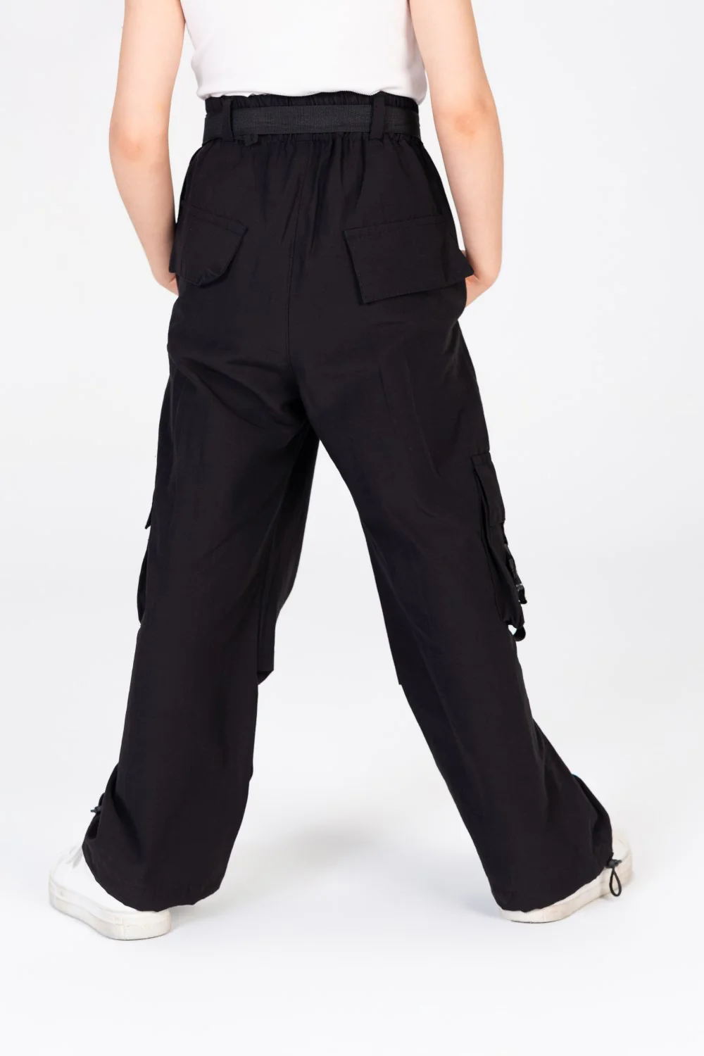 Girls Cargo Wide Leg with a waist belt and a modern unique details Trousers - Image 2