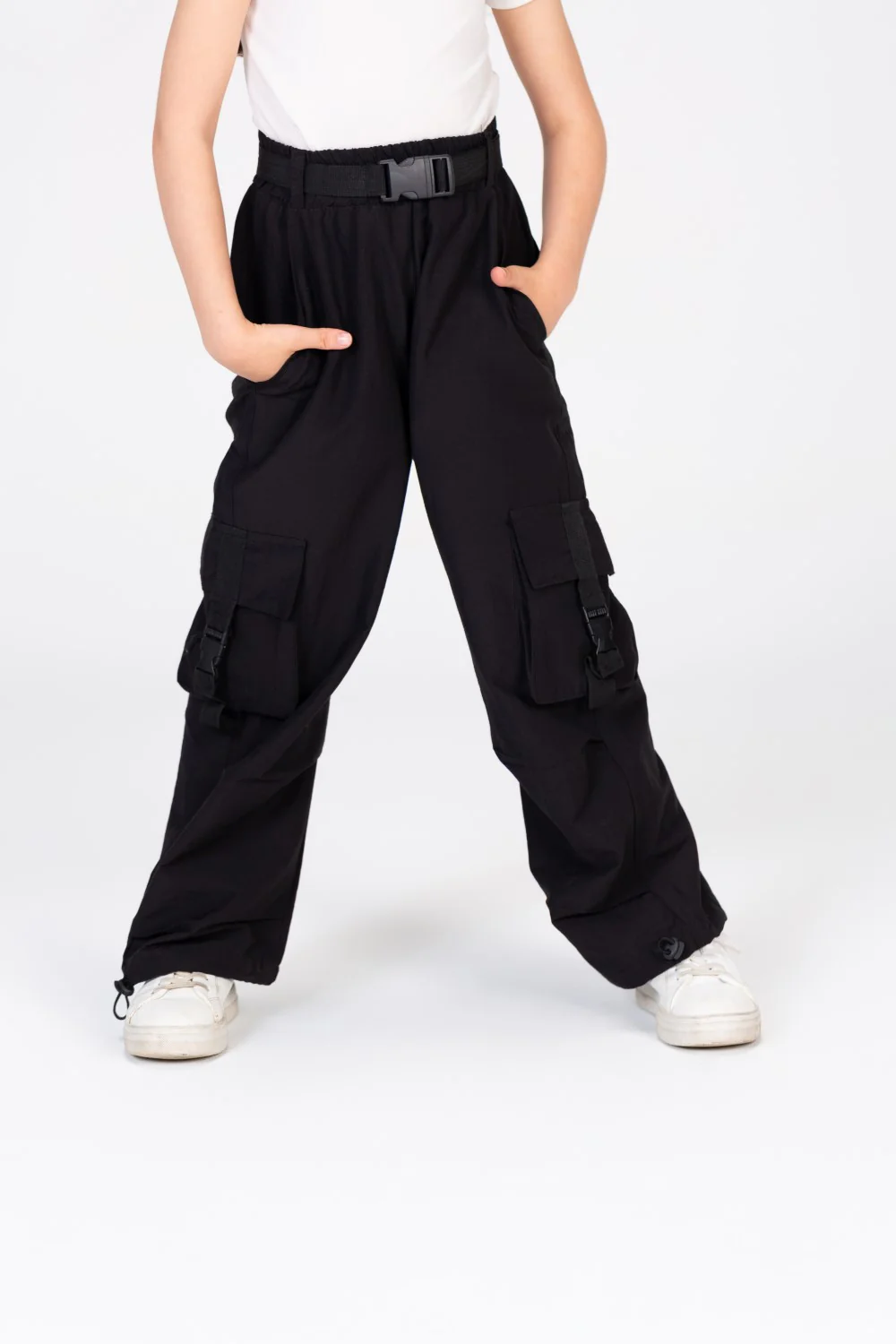 Girls Cargo Wide Leg with a waist belt and a modern unique details Trousers - Image 4