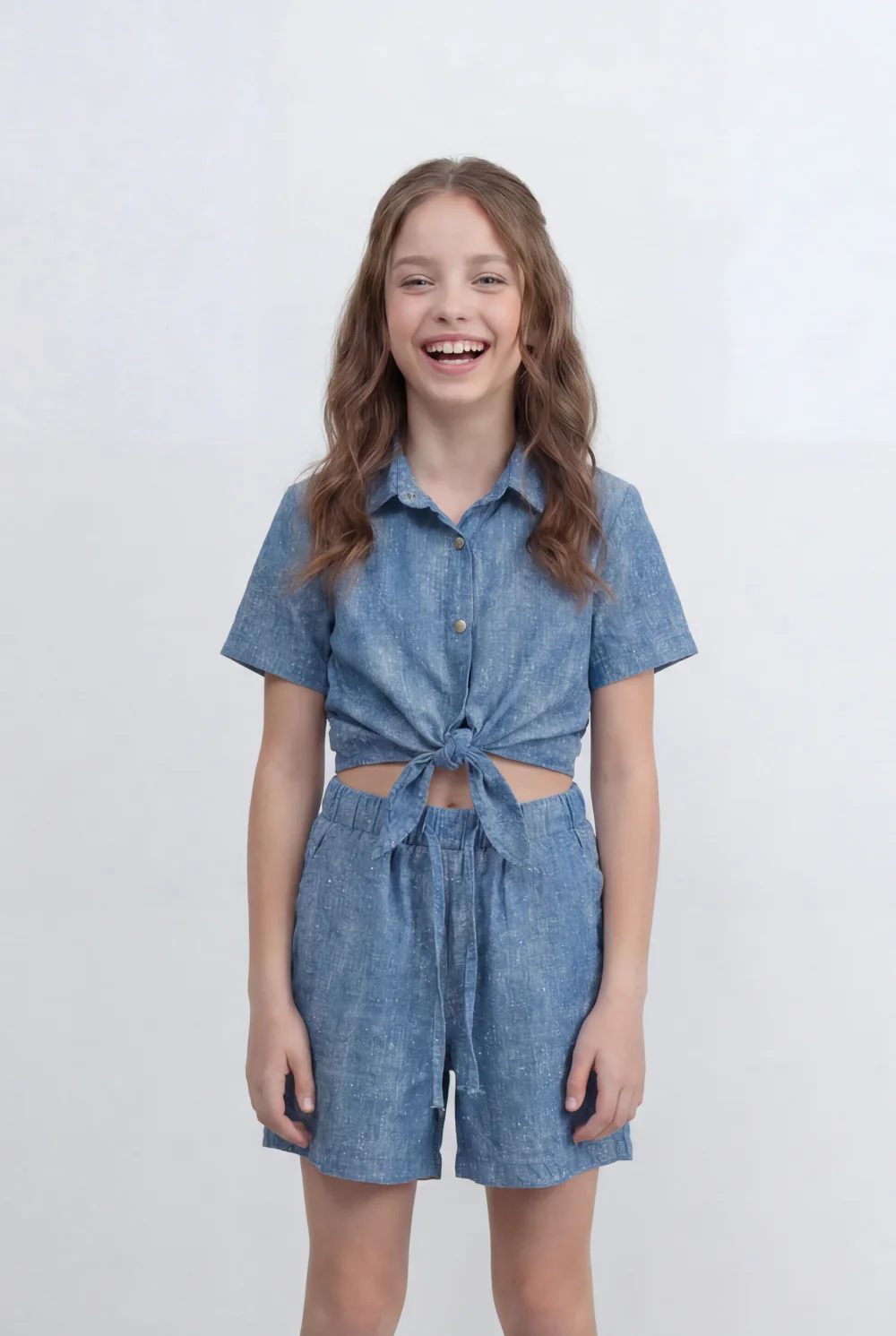 Girl's Tomato Store Co-Ord Set With Front Tie Elastic Waist Slim Fit Fit Playful Summer Style Outfit - Image 12