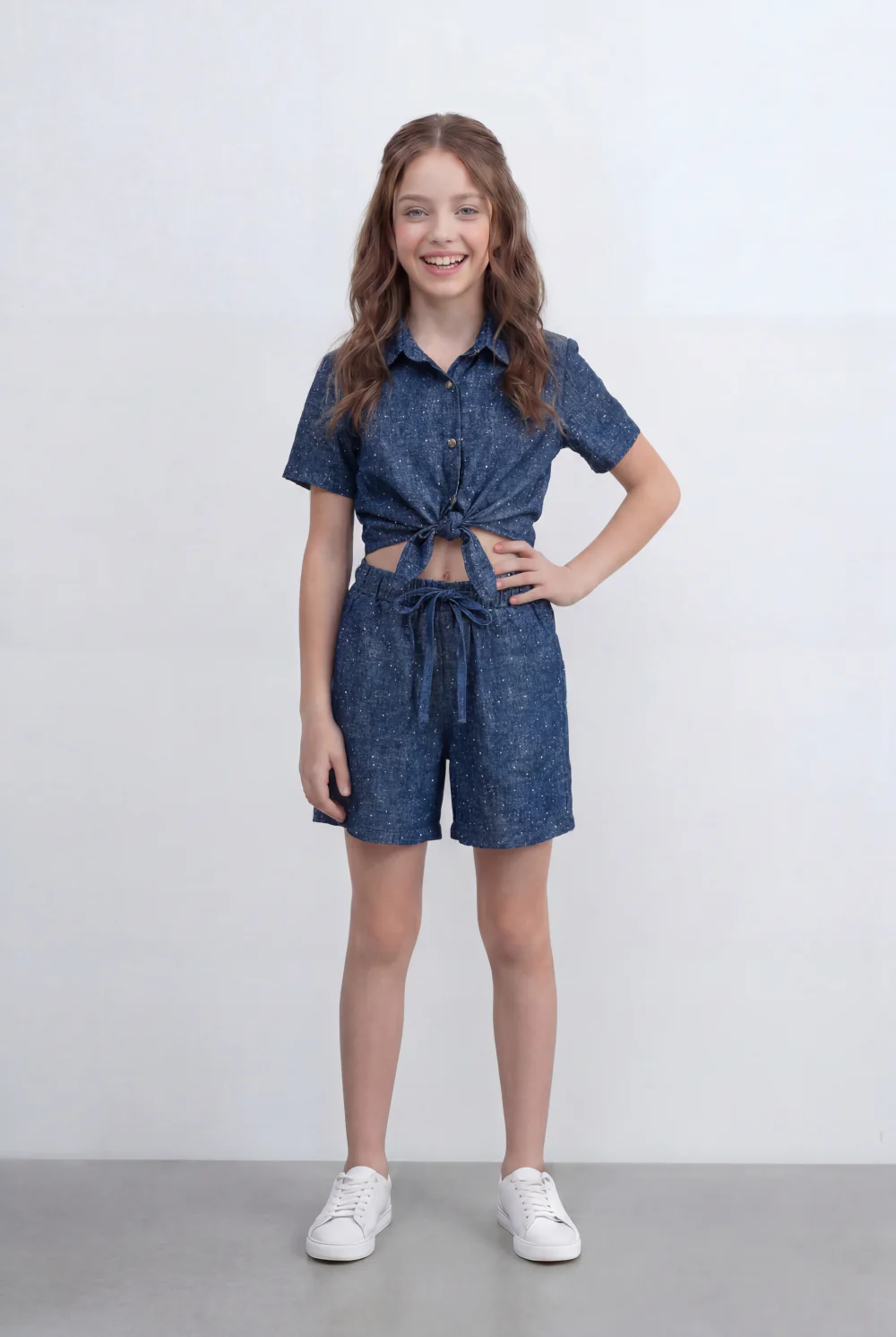 Girl's Tomato Store Co-Ord Set With Front Tie Elastic Waist Slim Fit Fit Playful Summer Style Outfit - Image 5