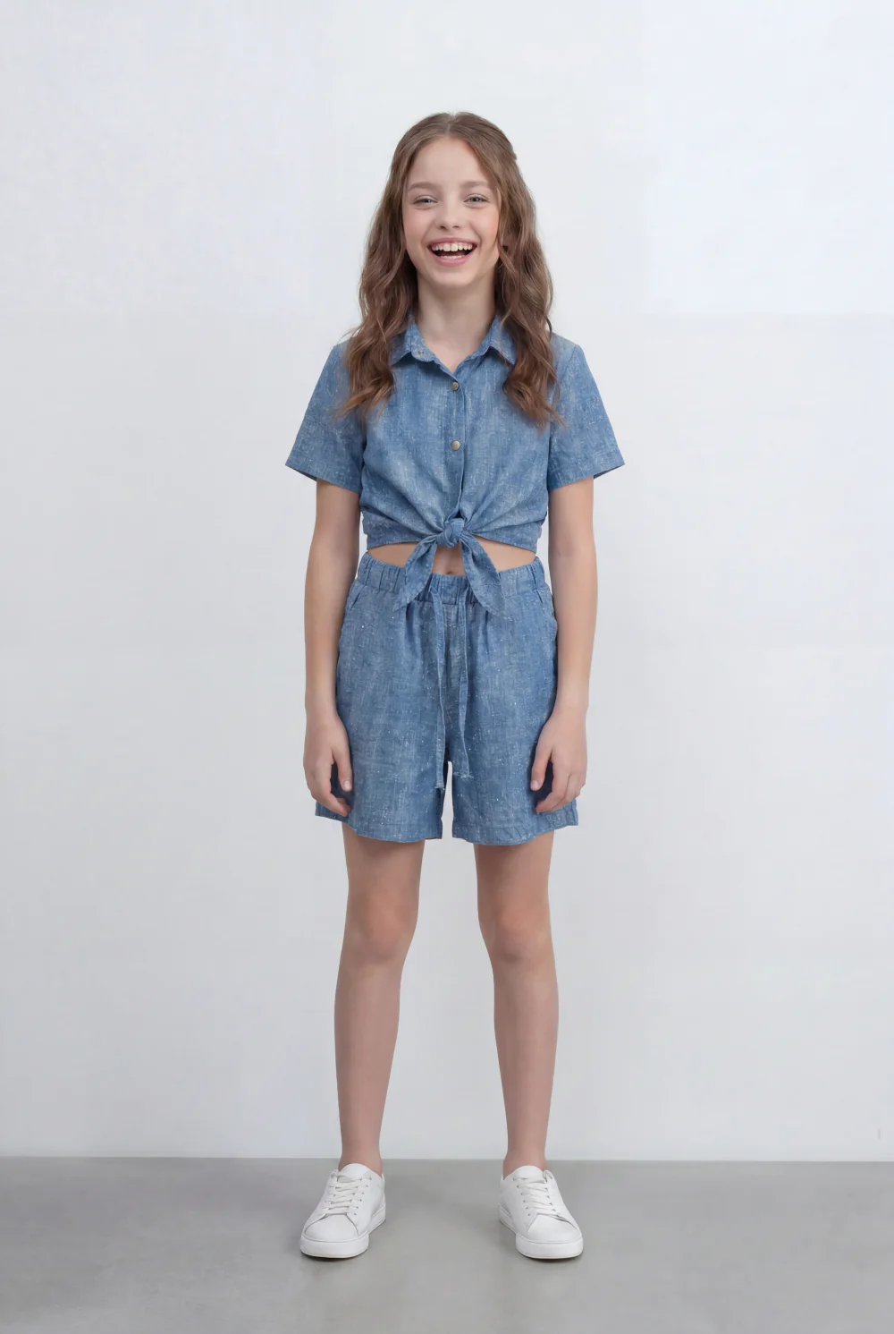 Girl's Tomato Store Co-Ord Set With Front Tie Elastic Waist Slim Fit Fit Playful Summer Style Outfit - Image 9