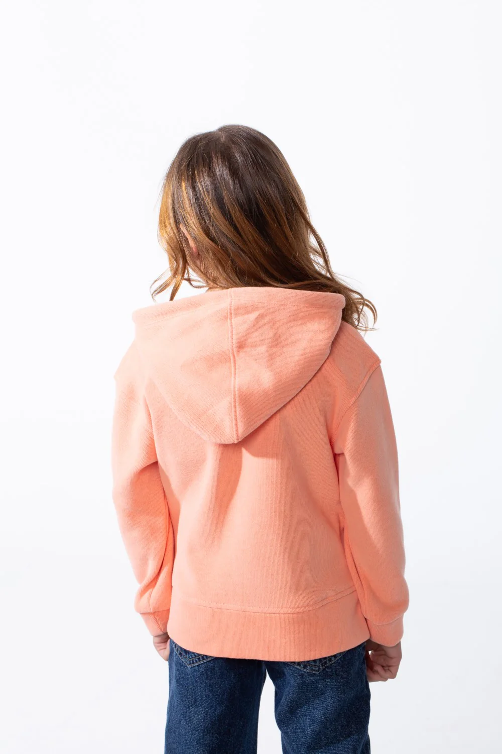Girl's Crossover Hood Playful Embroidery Along Hem Asymmetrical Split Hem Provides Layered Look Slim Fit Sweatshirt - Image 6