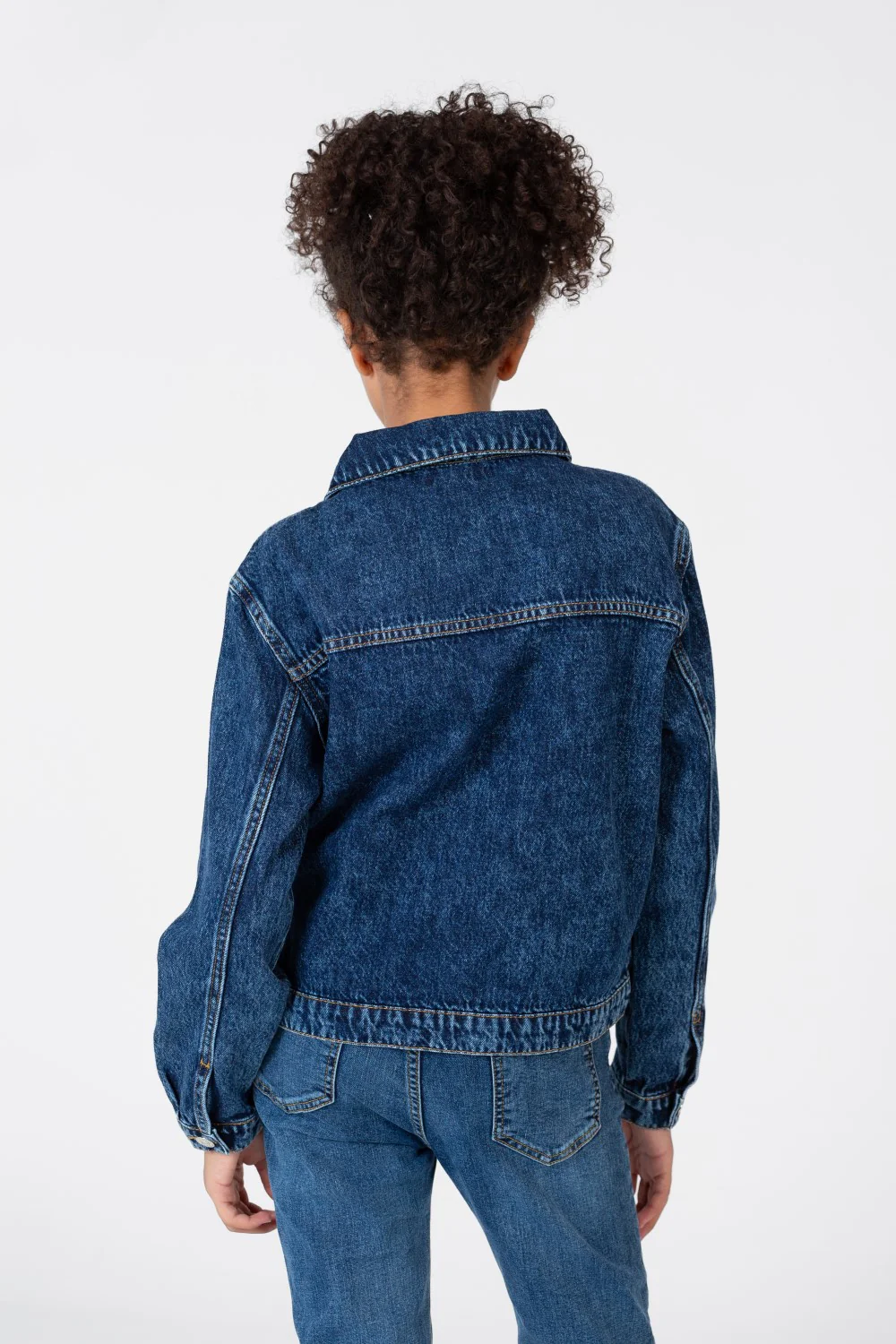 Girl's Denim Jacket With Long Sleeves And Buttons On The Front - Image 6
