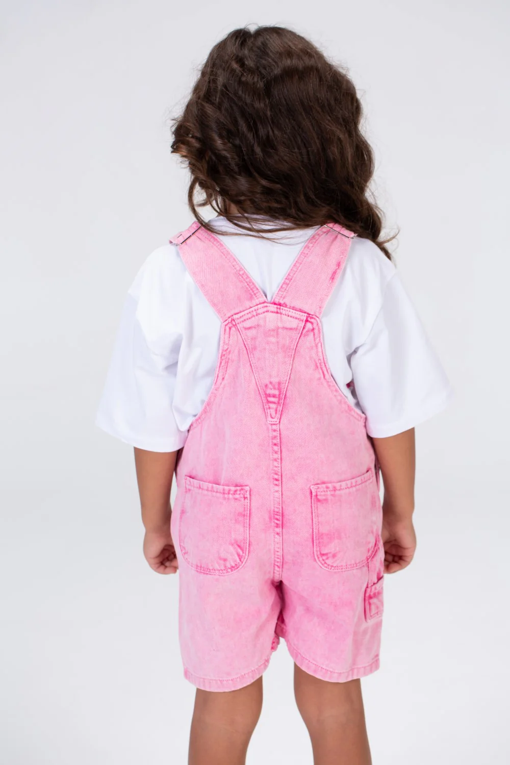 Girls Denim Jumpsuit Used Slouchy In Basic Summer Colors - Image 8
