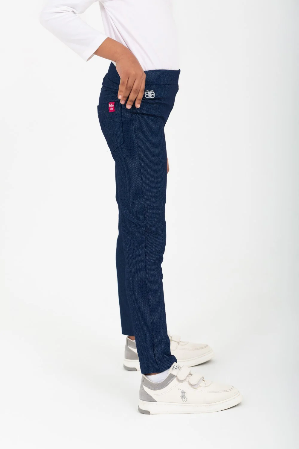 Girl's Elastic Waist Basic Long Leggings - Image 3