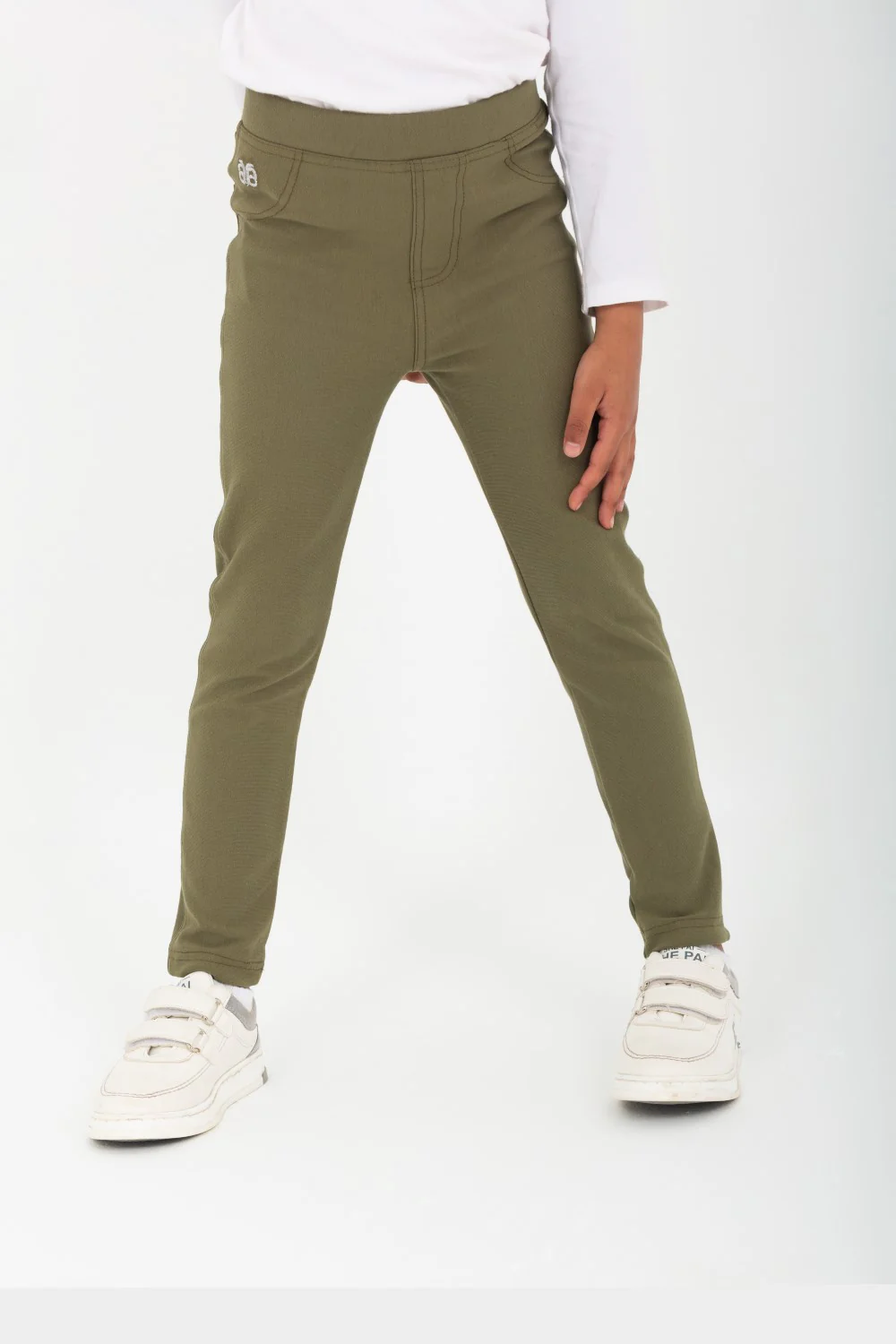 Girl's Elastic Waist Basic Long Leggings - Image 4