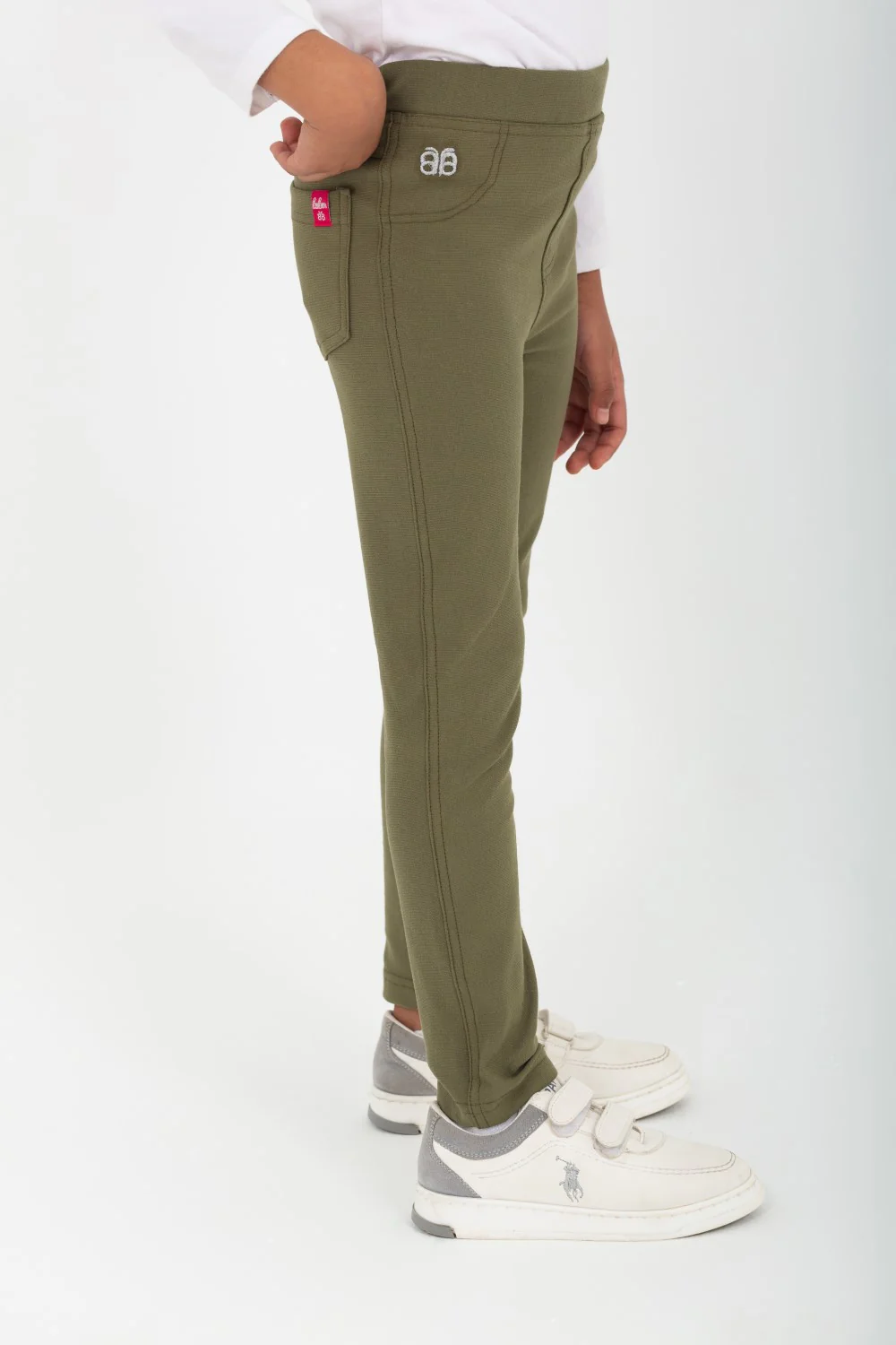 Girl's Elastic Waist Basic Long Leggings - Image 6