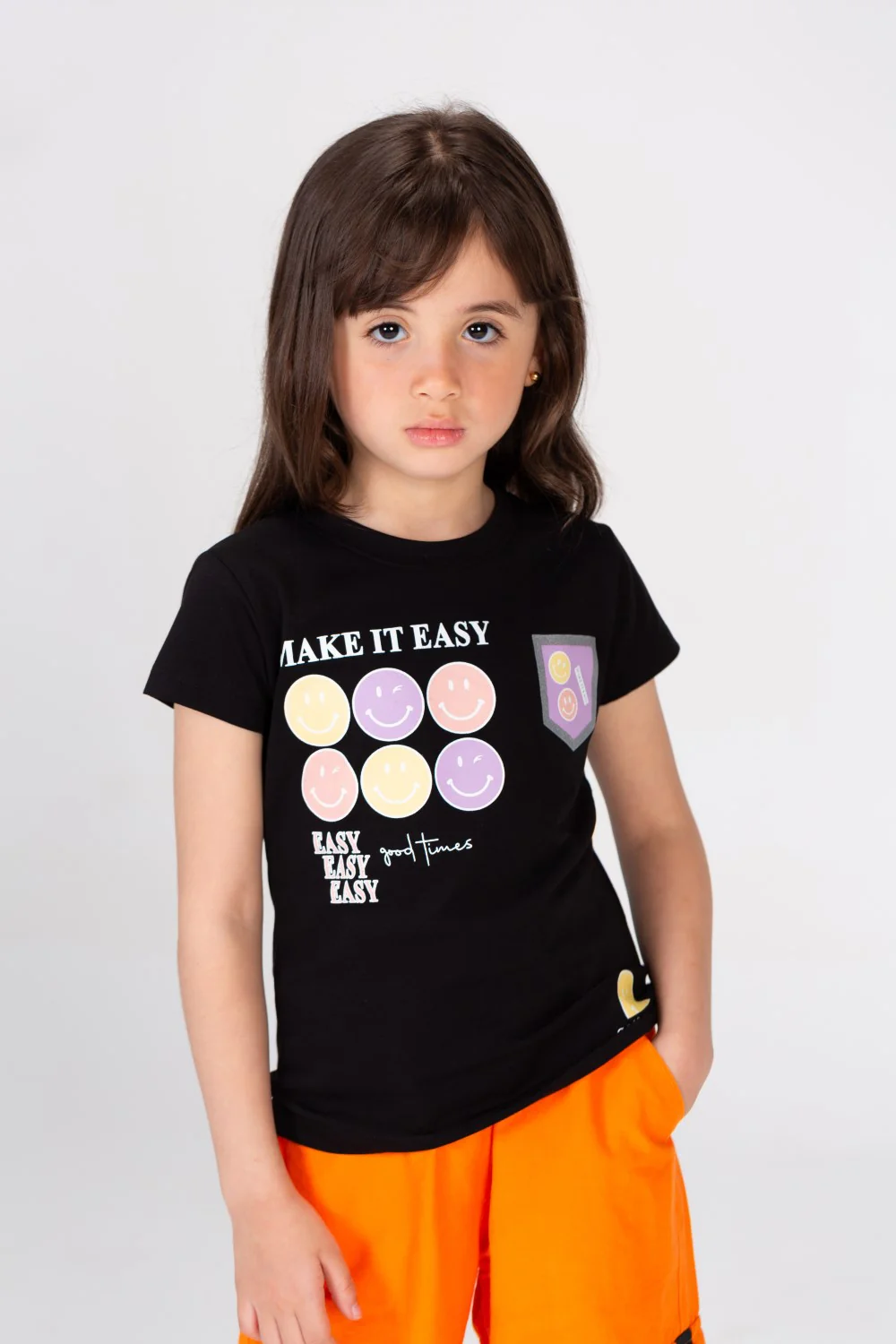 Girl's Emojis Cotton Short Sleeve T-Shirt - Image 3