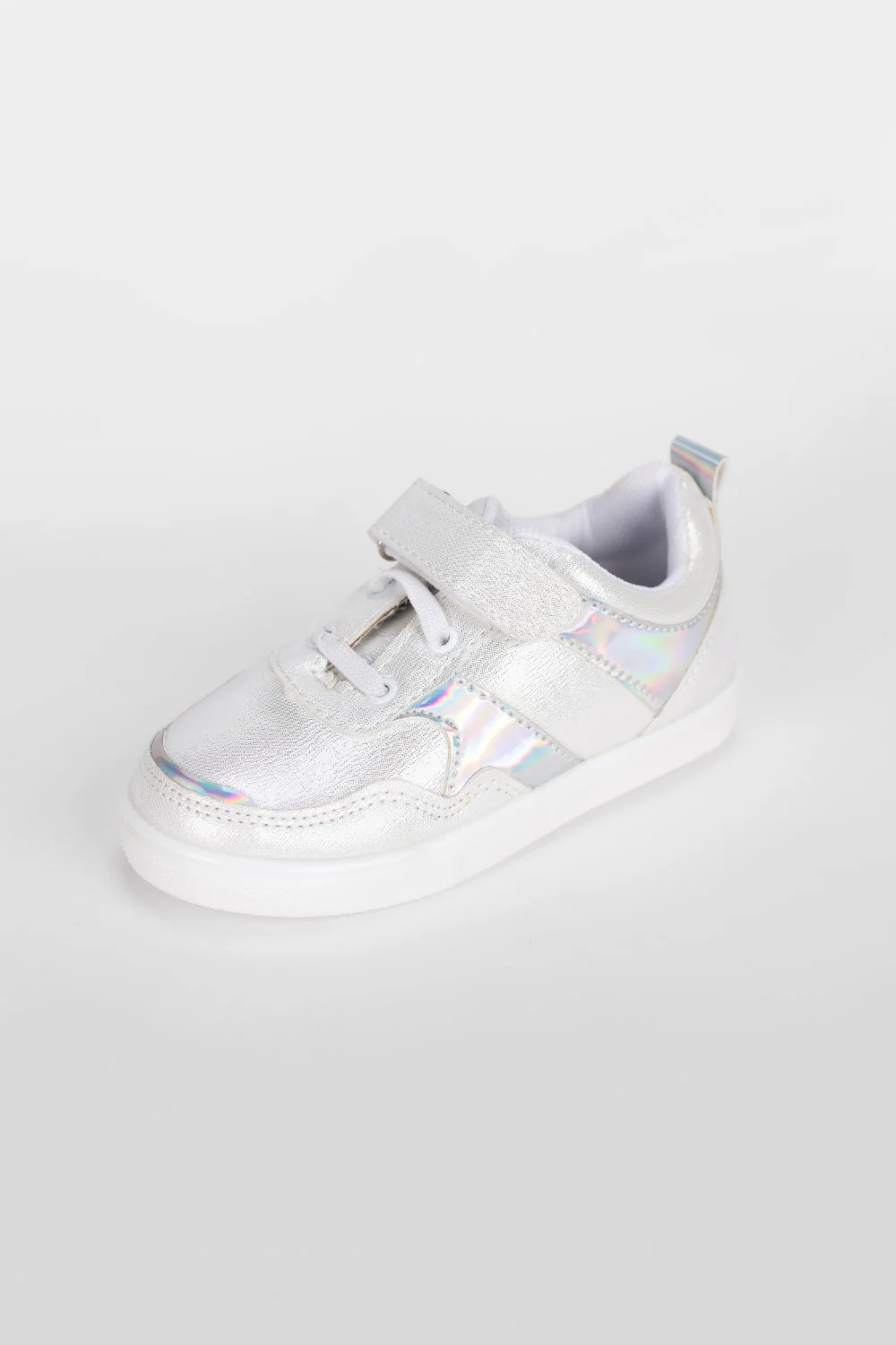 Girl's Flat Sole Faux Leather Multi Color Sneaker Shoes - Image 6