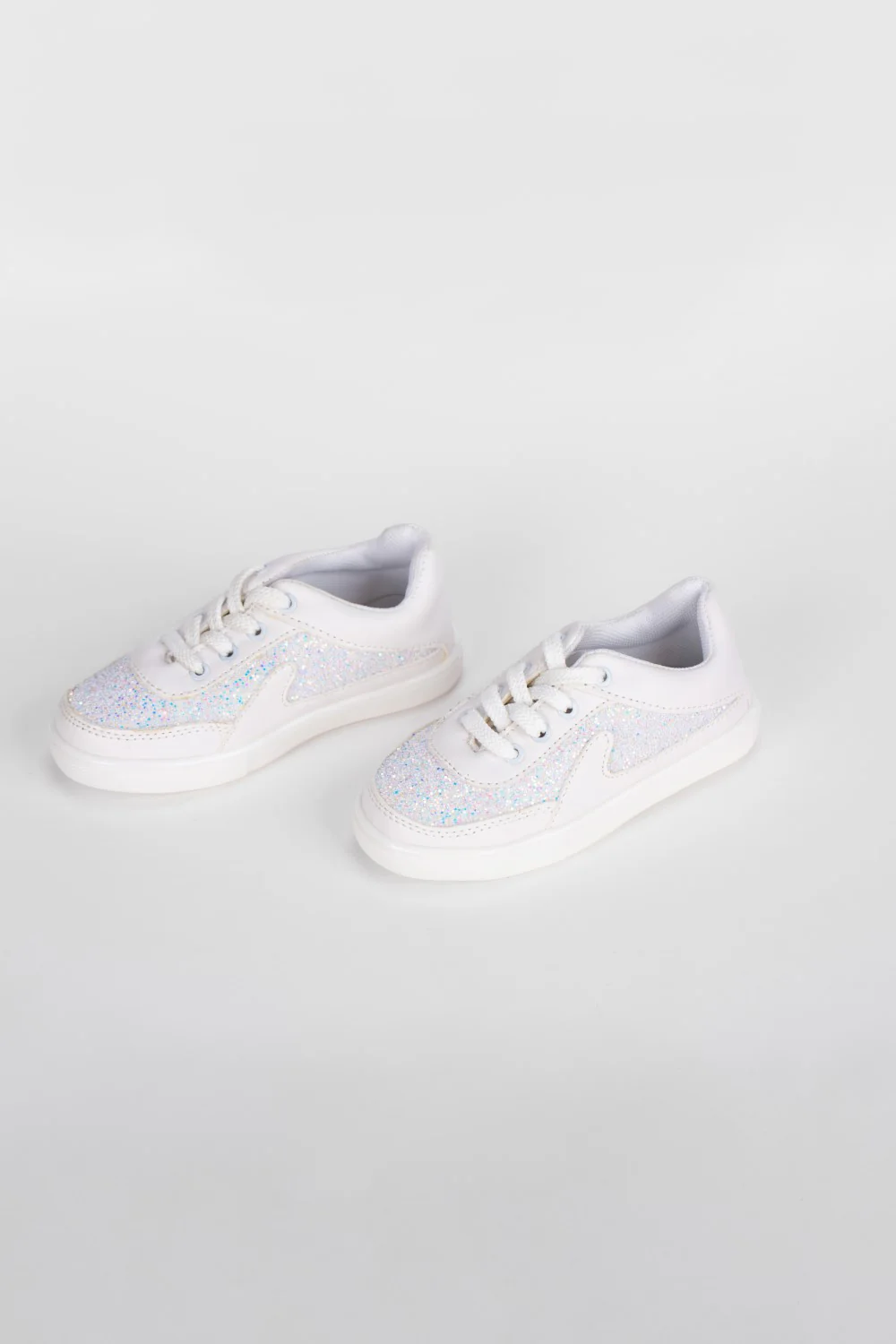 Girl's Flat Sole Faux Leather Sequins Multi Color Sneaker