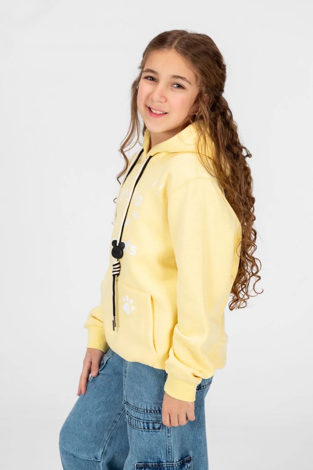 Girl's Front Print Hoodie Sweatshirt With Kangaroo Pocket - Image 15