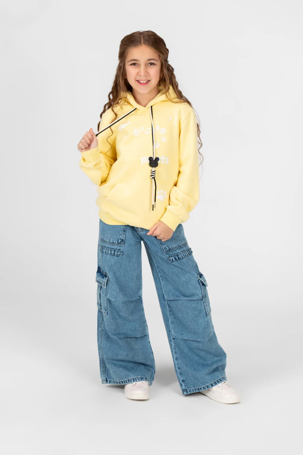 Girl's Front Print Hoodie Sweatshirt With Kangaroo Pocket - Image 16