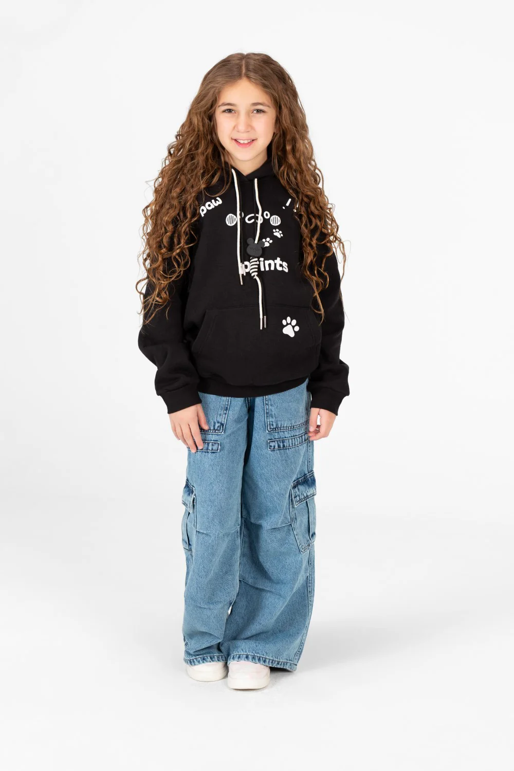 Girl's Front Print Hoodie Sweatshirt With Kangaroo Pocket - Image 4