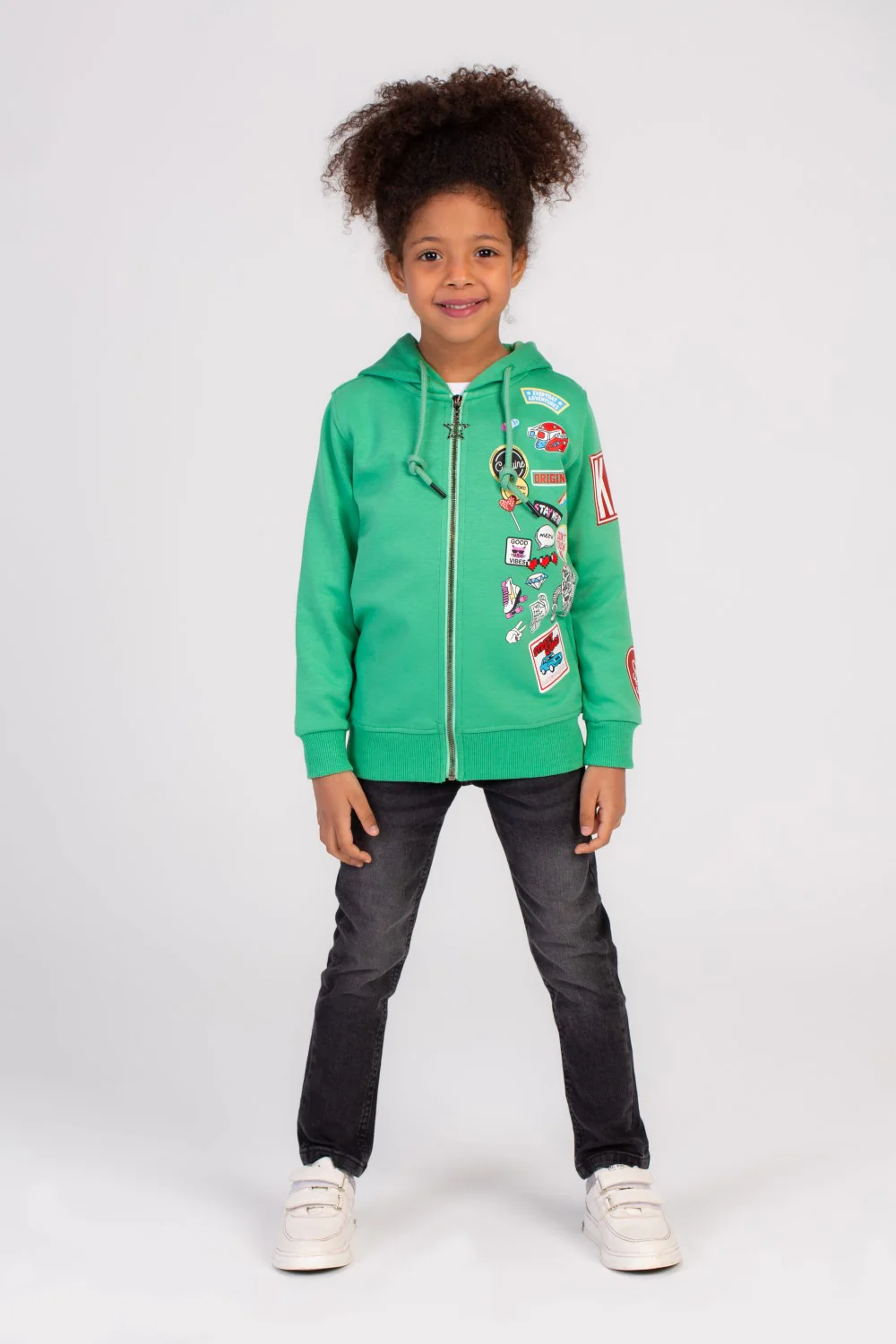 Girl's Front Printed Padded Hooded Cozy In Style Sweatshirt