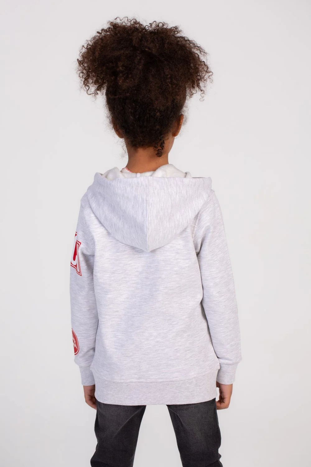 Girl's Front Printed Padded Hooded Cozy In Style Sweatshirt - Image 8