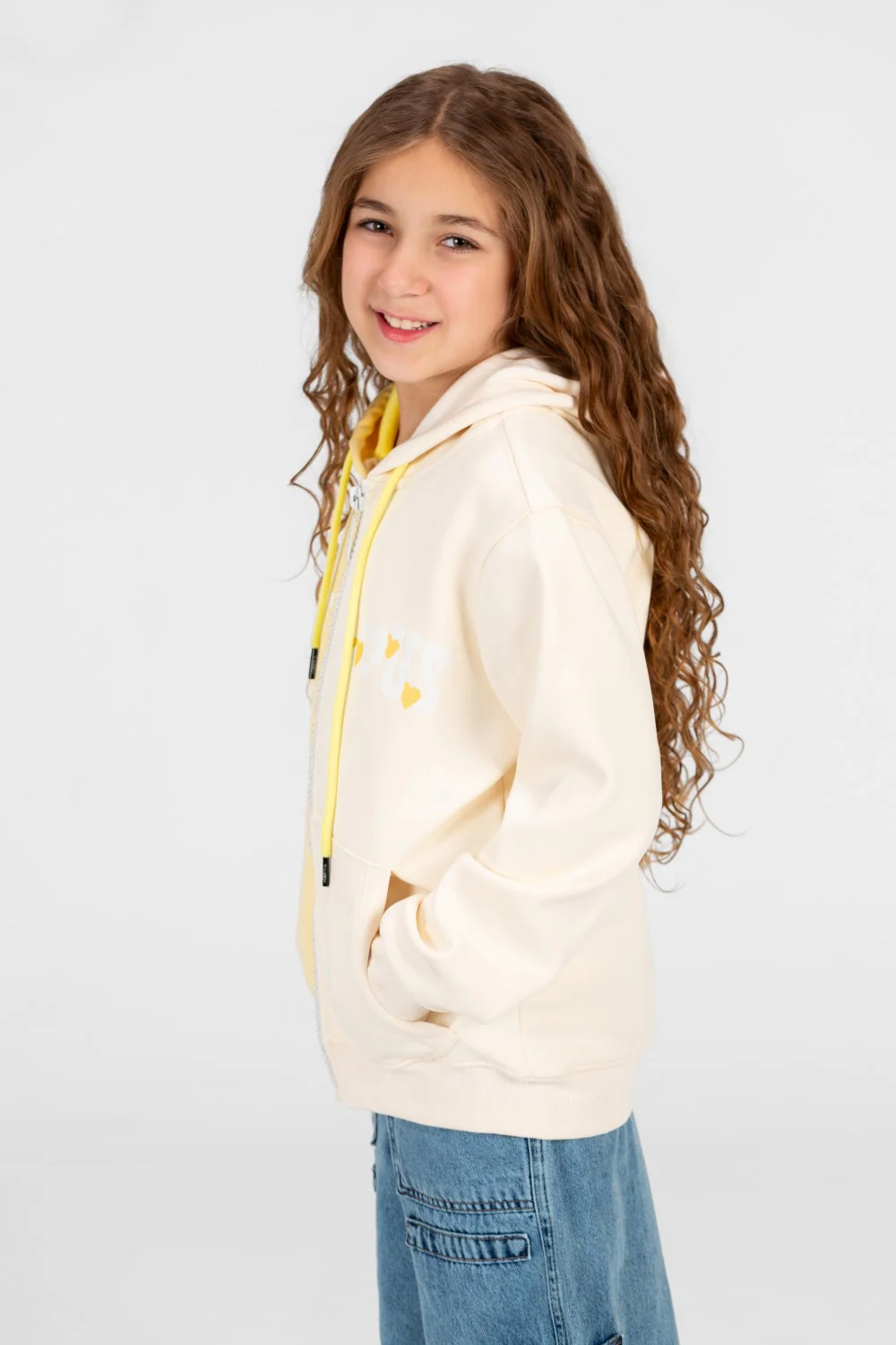 Girl's full zip half & half Hood sweatshirt - Image 11