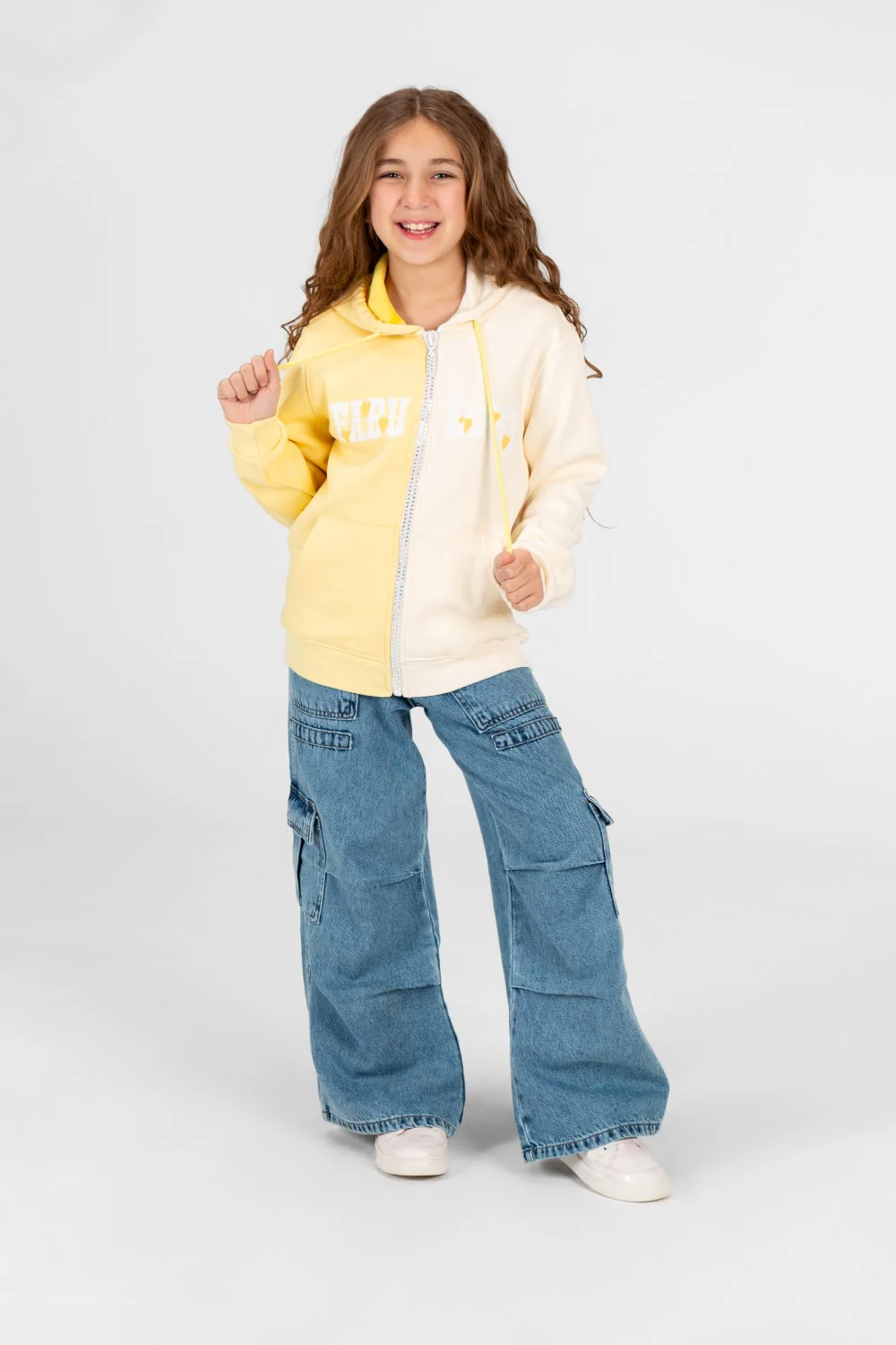 Girl's full zip half & half Hood sweatshirt - Image 12