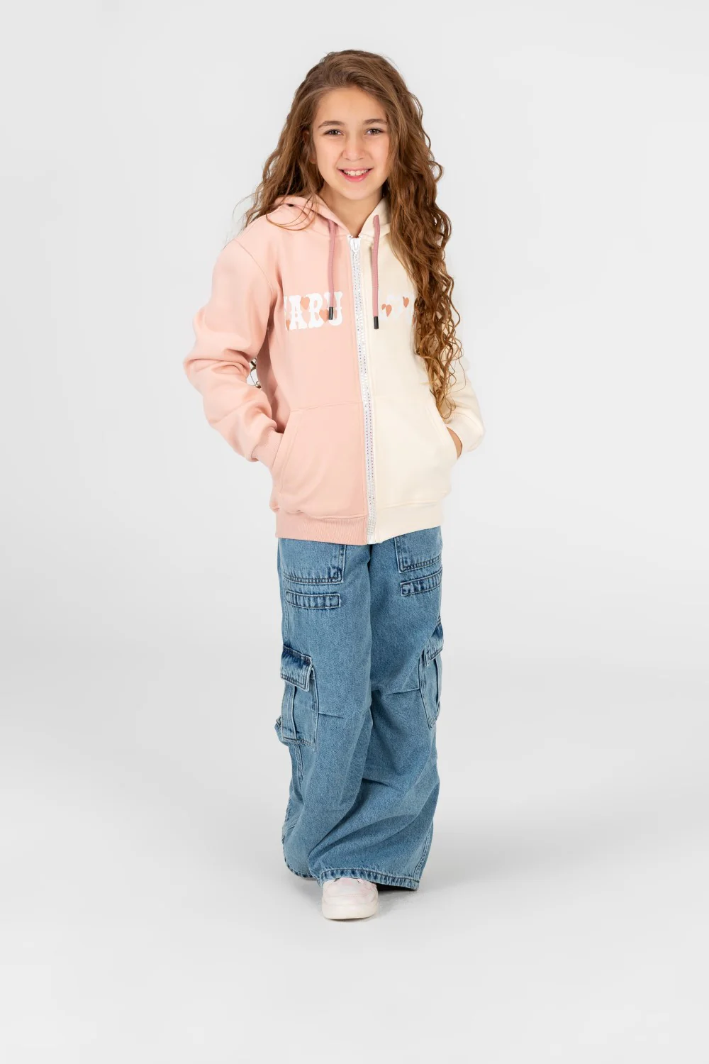 Girl's full zip half & half Hood sweatshirt - Image 8