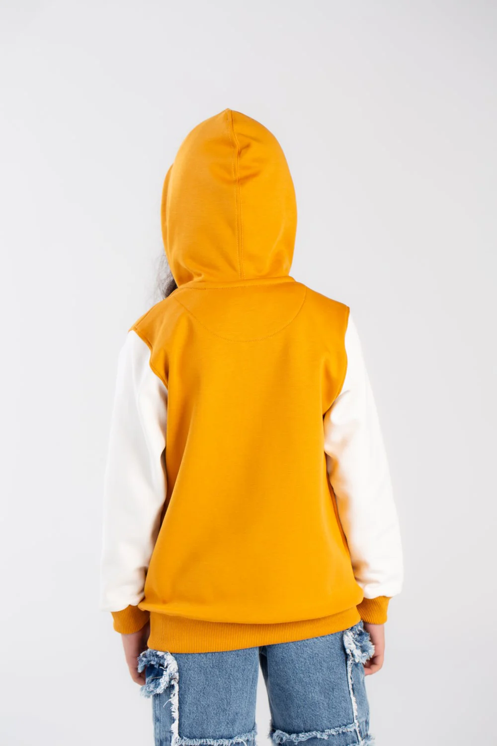 Girl's Full Zipper Padded Front Printed Unique Style Hooded Padded Sweatshirt - Image 2