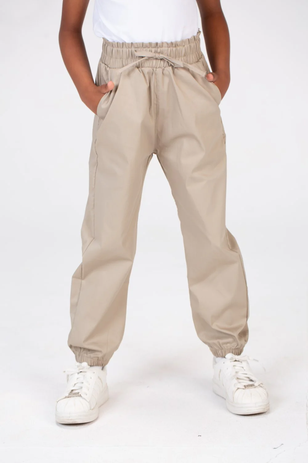 Girls Gabardine Elastic Waistband Pants With Three Pocketsand Cheerful Summer Colors - Image 18