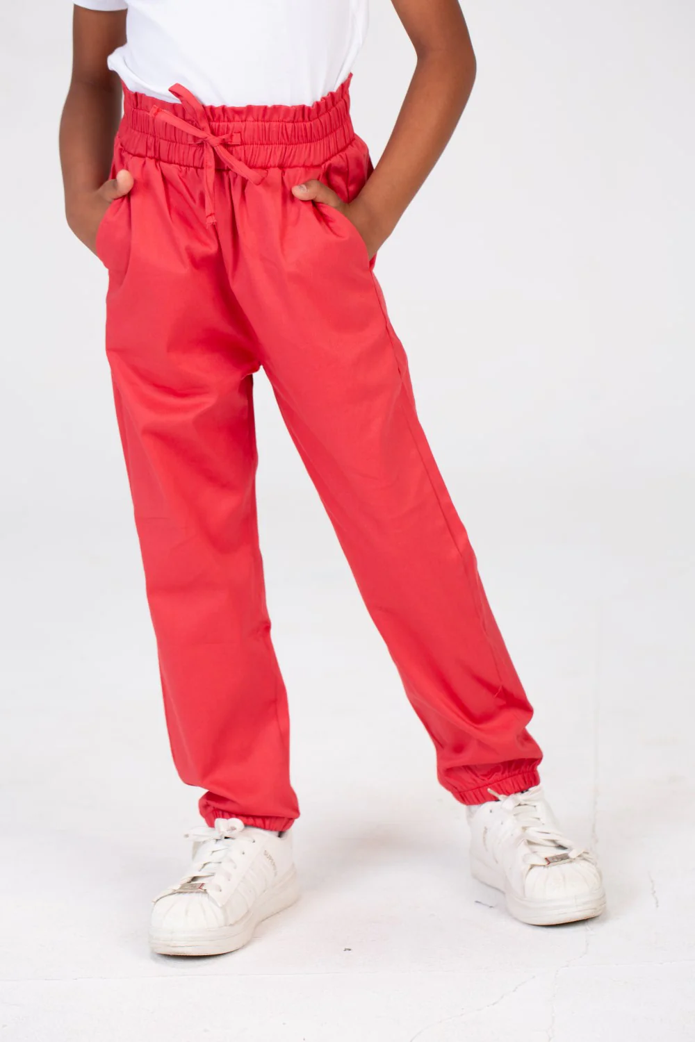 Girls Gabardine Elastic Waistband Pants With Three Pocketsand Cheerful Summer Colors - Image 21