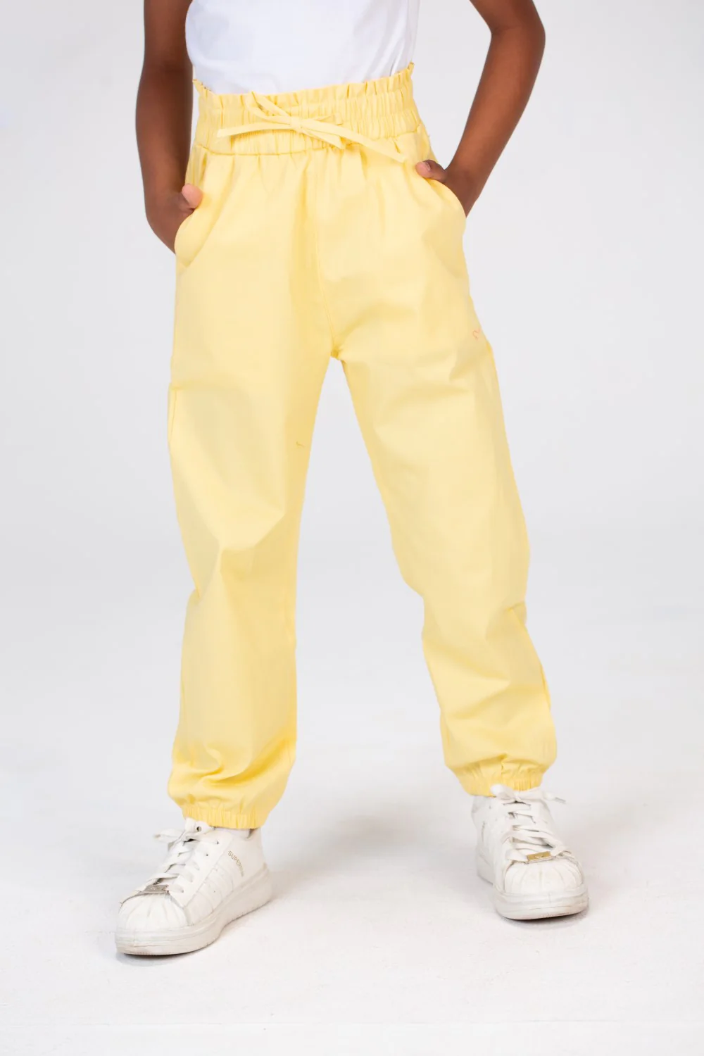 Girls Gabardine Elastic Waistband Pants With Three Pocketsand Cheerful Summer Colors - Image 24
