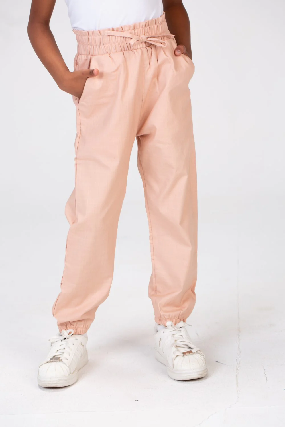 Girls Gabardine Elastic Waistband Pants With Three Pocketsand Cheerful Summer Colors - Image 7