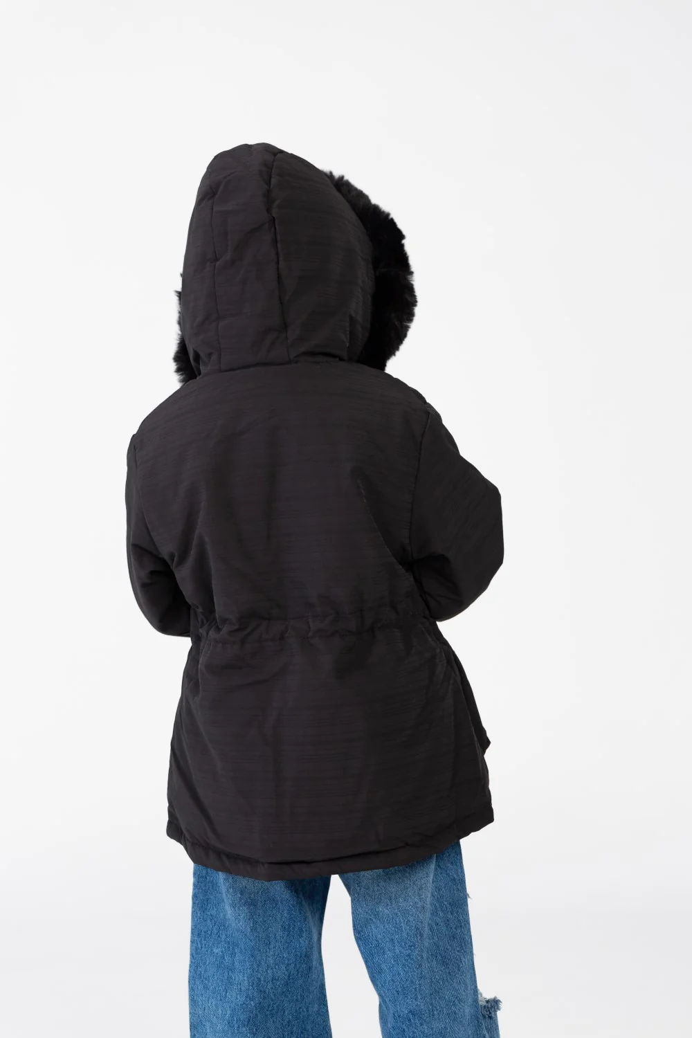 Girl's Gabardine hood Jacket With Pockets & Front Zipper - Image 2
