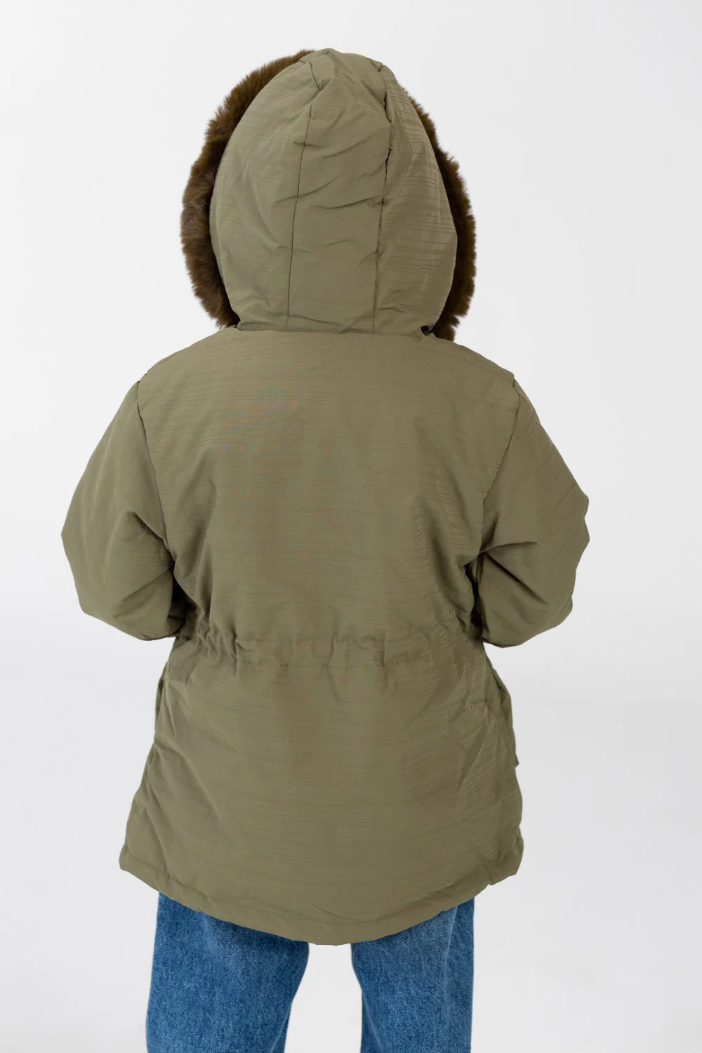 Girl's Gabardine hood Jacket With Pockets & Front Zipper - Image 6