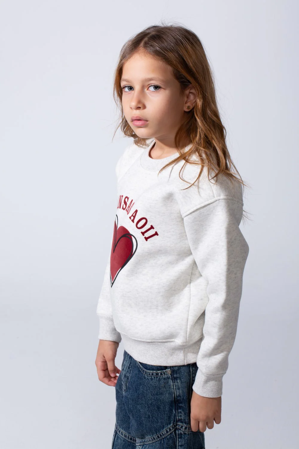 Girl's Heart Graphic Tomato Store Slim Fit Sweatshirt Long Sleeves With Crew Neck - Image 12