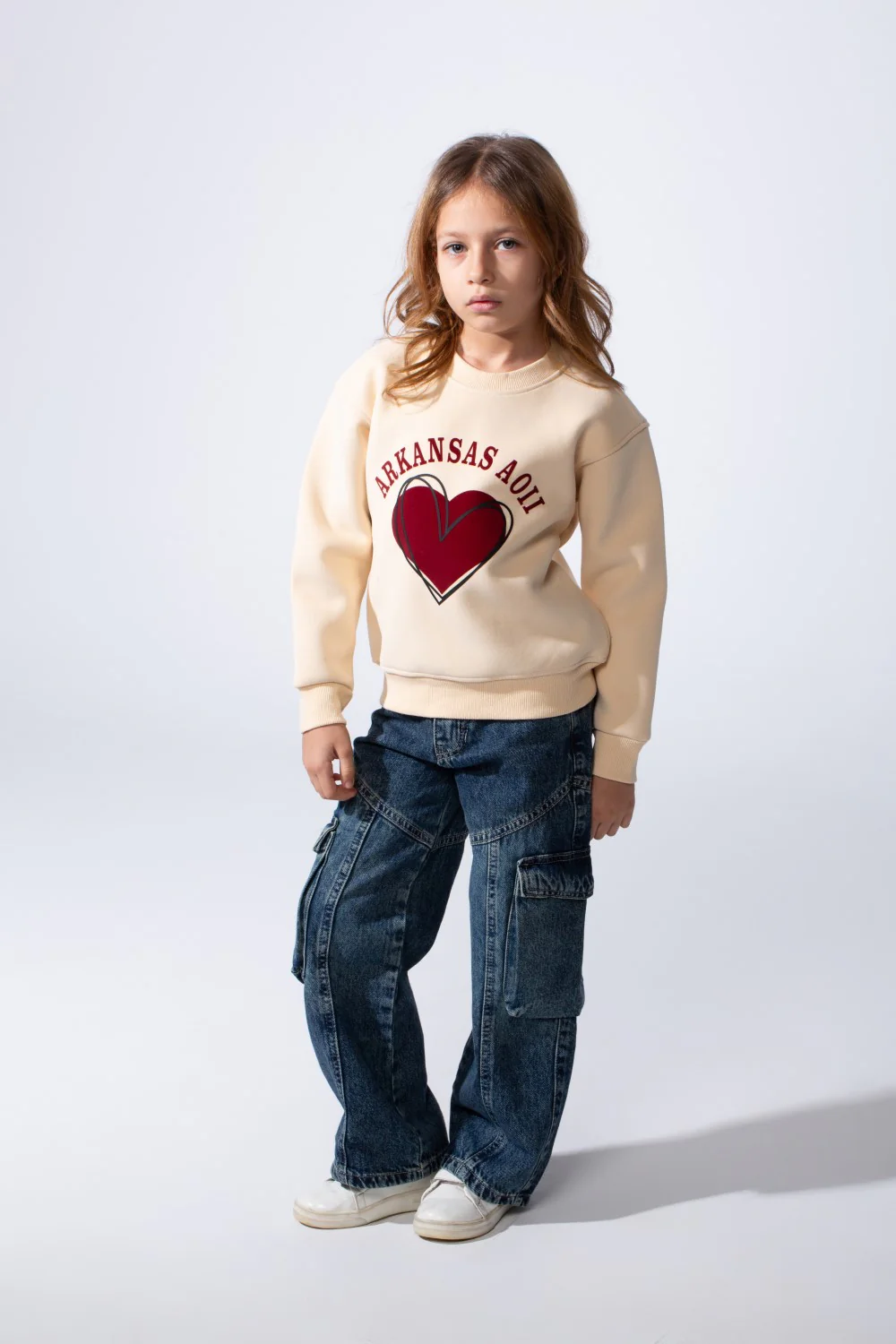 Girl's Heart Graphic Tomato Store Slim Fit Sweatshirt Long Sleeves With Crew Neck - Image 3