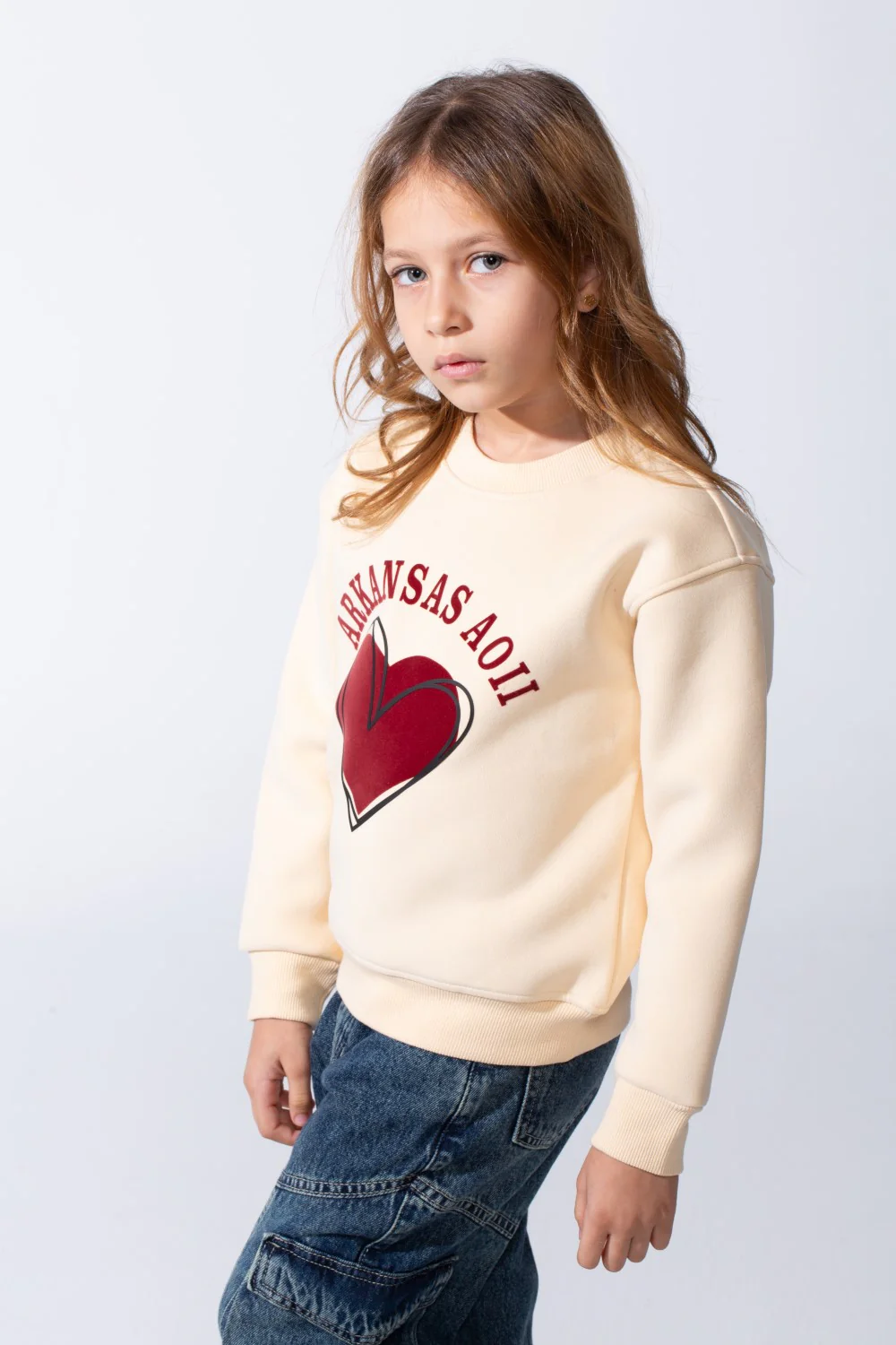 Girl's Heart Graphic Tomato Store Slim Fit Sweatshirt Long Sleeves With Crew Neck - Image 4