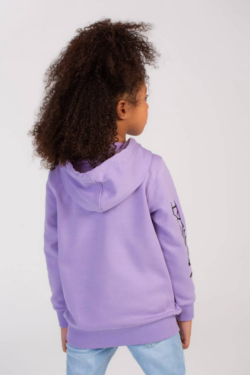 Girl's Hooded Crew Neck Long Sleeves Front Printed Padded Sweatshirt - Image 2