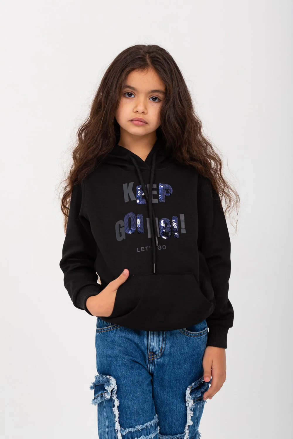 Girl's Hooded Front Unique Print Hoodie Padded Sweatshirt - Image 3