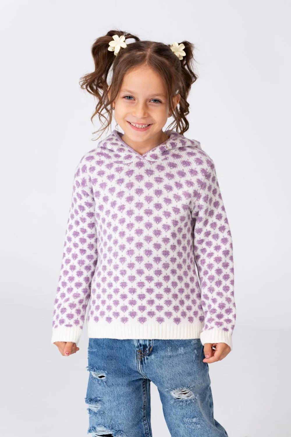 Girl's Hooded Round Neck Pullover With Comfortable Winter Material - Image 4